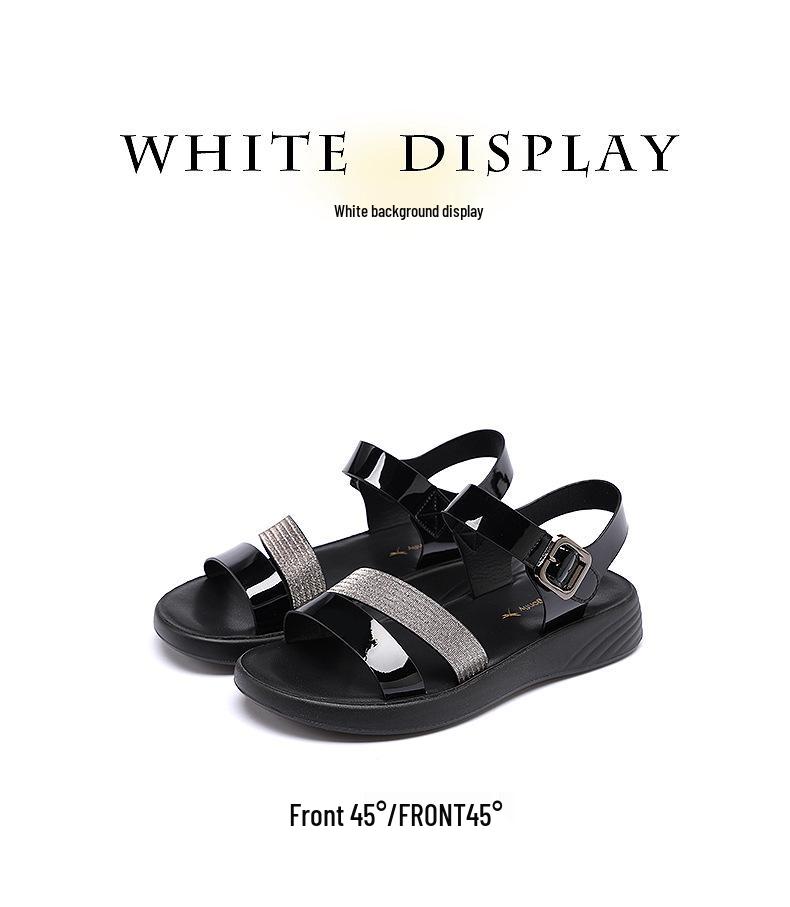 Red Dragonfly Women's Flat Waterproof Non-Slip Sandals for Summer Beach Wear