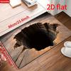 3D Illusion Floor Mat - Realistic Black Hole Crack with Non-Slip Backing, Washable Indoor Outdoor Rug for Hallway Living Room
