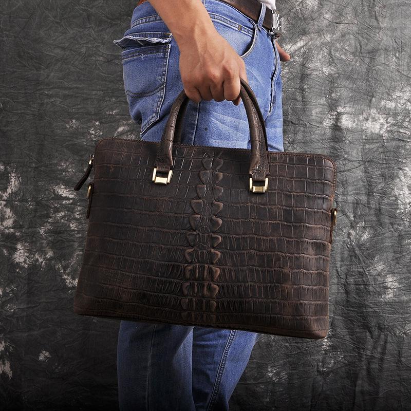 Herren Echtleder Büro Maletas Business Aktentasche 15,6" Laptoptasche Attache Portfolio Bag Messenger Bag