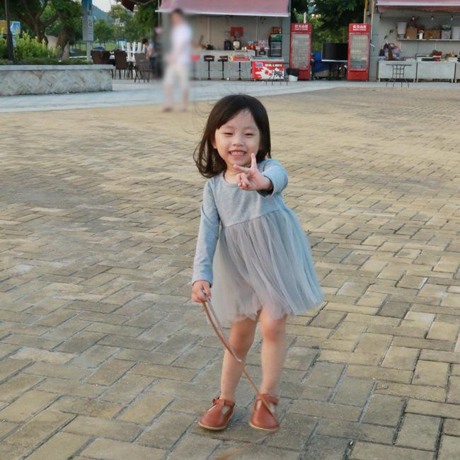 New Spring/Autumn Long Sleeve Cotton Princess Dress for Girls with Mesh and Puffy Design