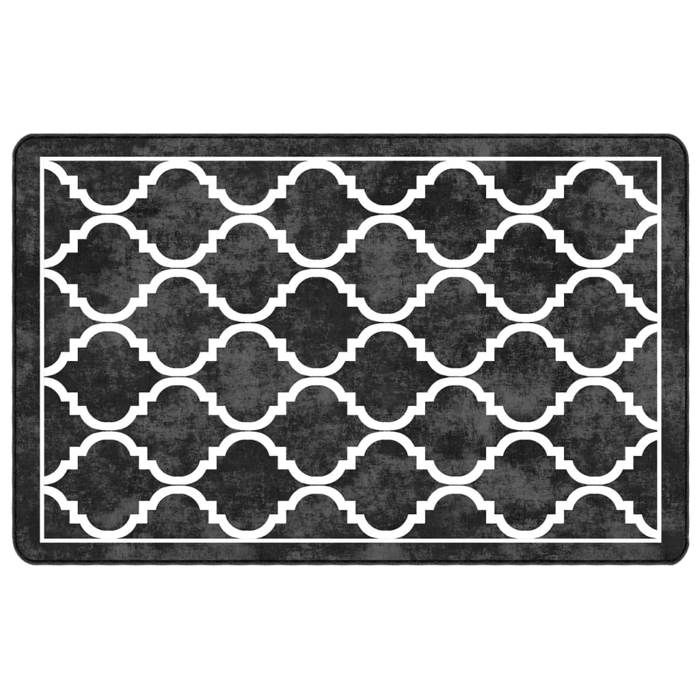 VidaXL Washable Rug Black and White 190x300 Cm Non-slip 136607