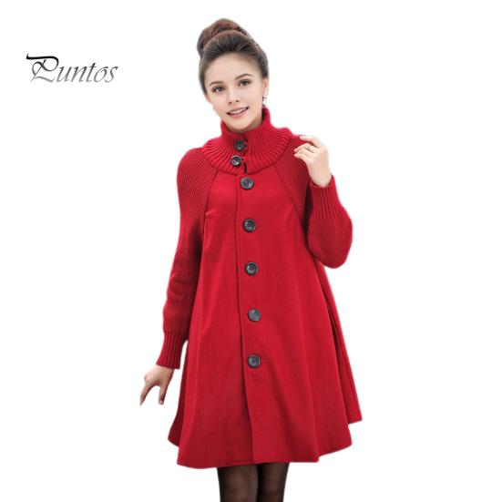 

Женское шерстяное пальто с высоким воротом, облегающее пальто, однобортное длинное пальто для работы на открытом воздухе, вечеринки M красный