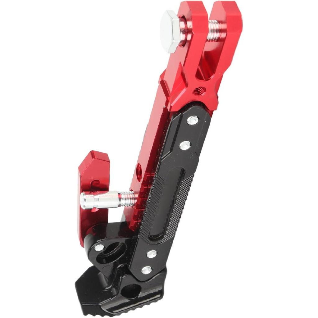 Motorcycle Foot Side Support Stand Universal Adjustable Aluminum Alloy Tripod Kickstand Foot Side Support Stand(Red), Car