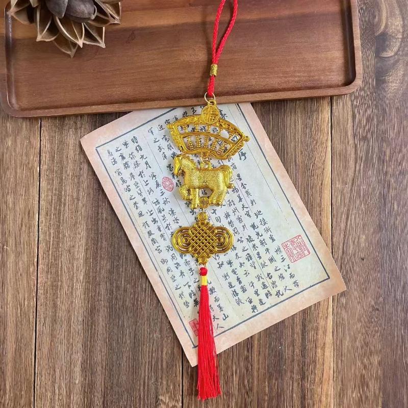 2026 New Year Lucky Decoration Year Of The Horse Wall Hanging Ornament Chinese Car Pendant Accessories Housewarming Gifts