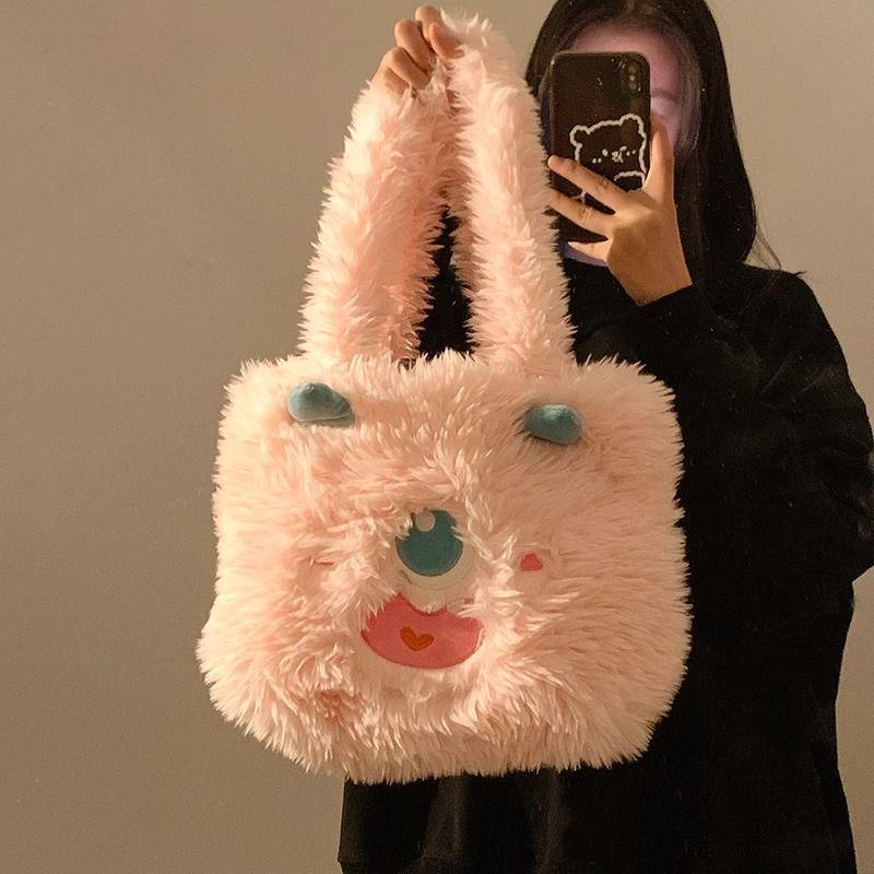 Sanfu Bags Cute Funny Plush Little Monster Shoulder Handbag 2025