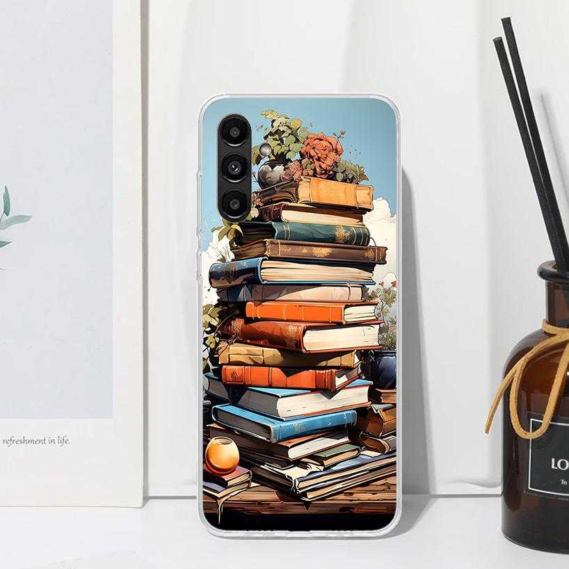 Read Books Illustration Reading Phone Case For Samsung Galaxy A17 A37 A57 A16 A26 A36 A56 A15 A25 A35 A55 A14 A24 A34 A54 A13 A2