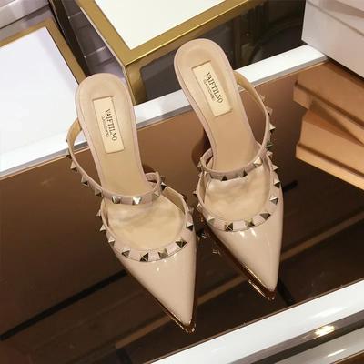 FashionWomen Slippers Designer Luxury Sexy Rivets Woman Sandals Super 6 8 10cm High Heels Mules Wedding Shoes for Women