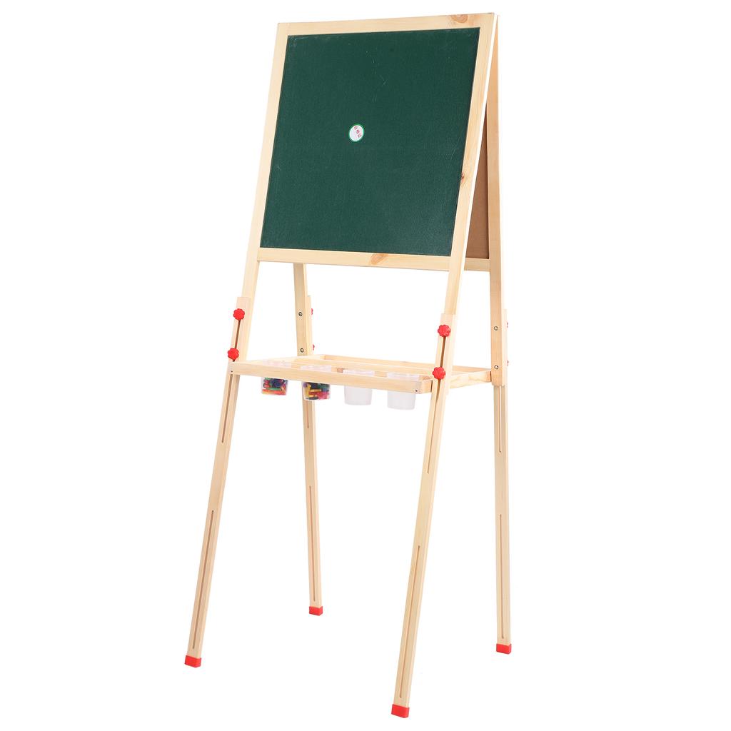 Wooden Kid Easel Double Side Magnetic Chalkboard Adjustable Stand for Drawing Art Painting