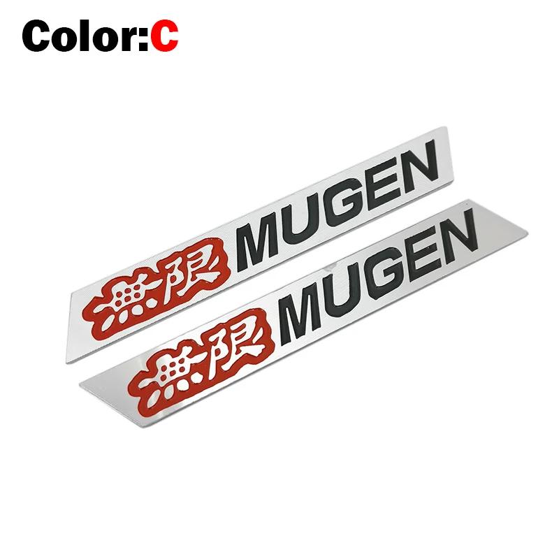 1 Pair Two Side New 3D Aluminum Mugen Emblem Chrome Logo Rear Badge Car Trunk Sticker Car Styling For Civic Accord CRV Fit