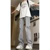 Smoke gray jeans men's American high street vibe pants high waist and thin casual versatile pants without sticking legs