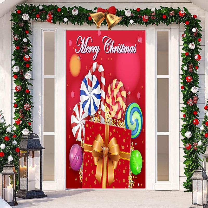 Christmas Door Tapestry: Hanging Cloth Decoration for Festivals & Parties