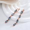 Geometric Colorful Natural Zircon Long Dangle Earrings For Women Accessories  Rose Gold Color Daily Fine Jewelry