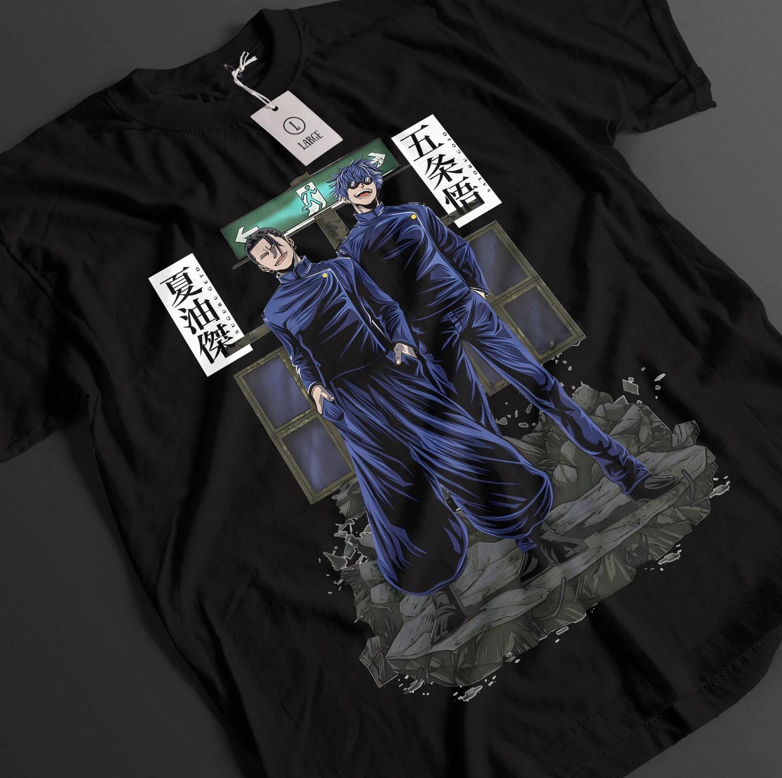 Футболка Jujutsu Kaisen Годжо Сатору Футболка Сукуна Гэто Топ JJK Аниме Унисекс Футболка L