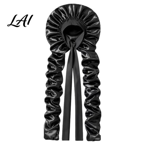 Braided Hair Cap No Heat Curling for Women Adjustable Curls Styling Accessories Satin Bonnet Double Layer Sleeping Medium Long Hair Braids,