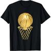 Golden Basketball Player Game Team Sports Lover T-Shirt for Men Women Cool Design Tee  Clothing