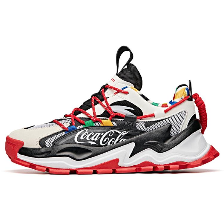 New Coca Cola x Anta Hot Cushioning, Wear Resistant Low top Chunky Sneakers Men's Black White Red 912038890-5