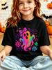 Kids Rainbow Ghost Bow Bat Flower Star Graphic Tee Boys Girls Family Matching Short Sleeve Halloween Party Casual Daily T Shirt