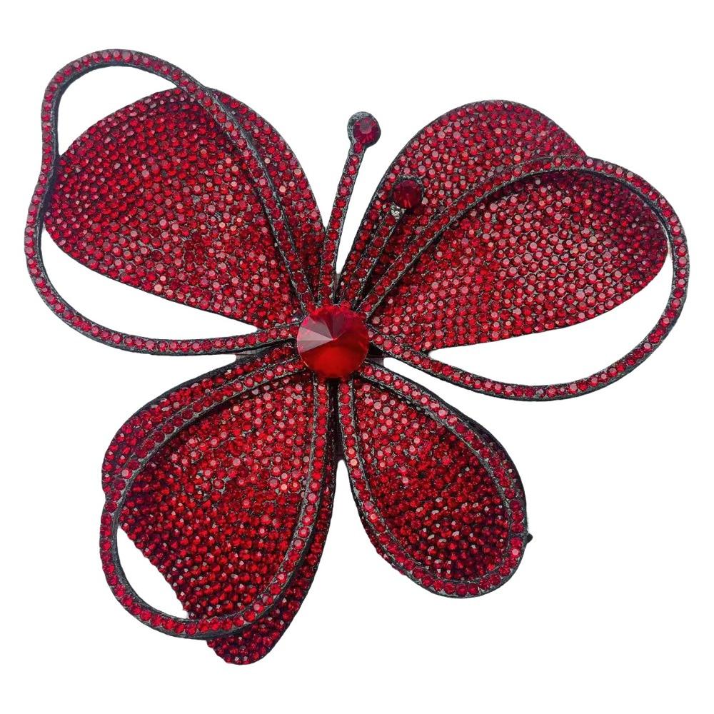 Butterfly Rhinestone Flower Patches Sparkling Headband Accessories Fabrics  Craft Sewing Supplies красный