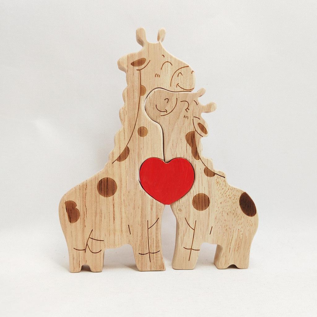 Cross-Border Wooden Little Penguin Family Puzzle Ornament - Festival Gift & Warm Family Decoration