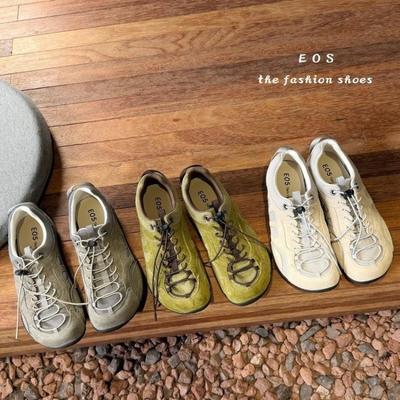 Cowhide Retro German Training Shoes Women's Summer New Women's Shoes Student Versatile Lace-up Thick Slope Bottom Casual Sports Shoes