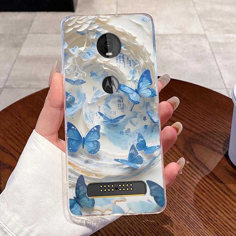 Hülle Für Motorola Moto Z4 Play Hülle Ästhetisch Mode Niedliche Katze Astronaut Weiches Silikon Schutzhülle Transparente Handyhülle