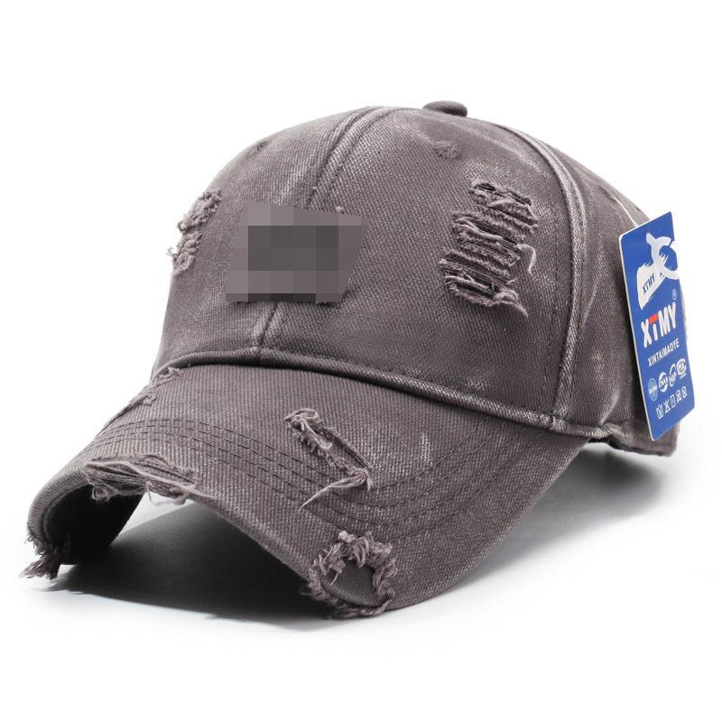 Distressed Baseball Cap Women Unisex Trendy Embroidered Letter Sun Visor Dad Hat