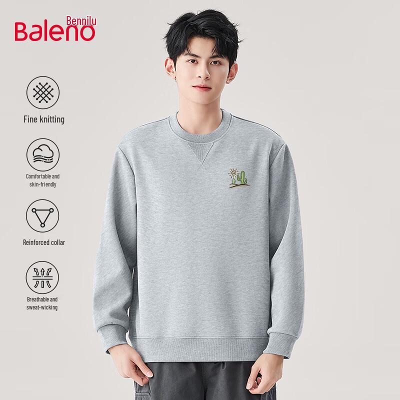 Baleno Men's Retro Loose Fit Round Neck Sweatshirt