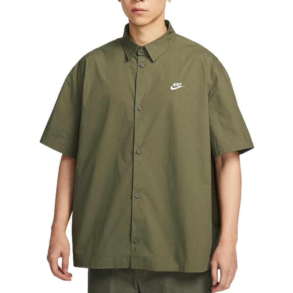Nike Club Shirt Men's Medium Olive Green White HJ2027-222