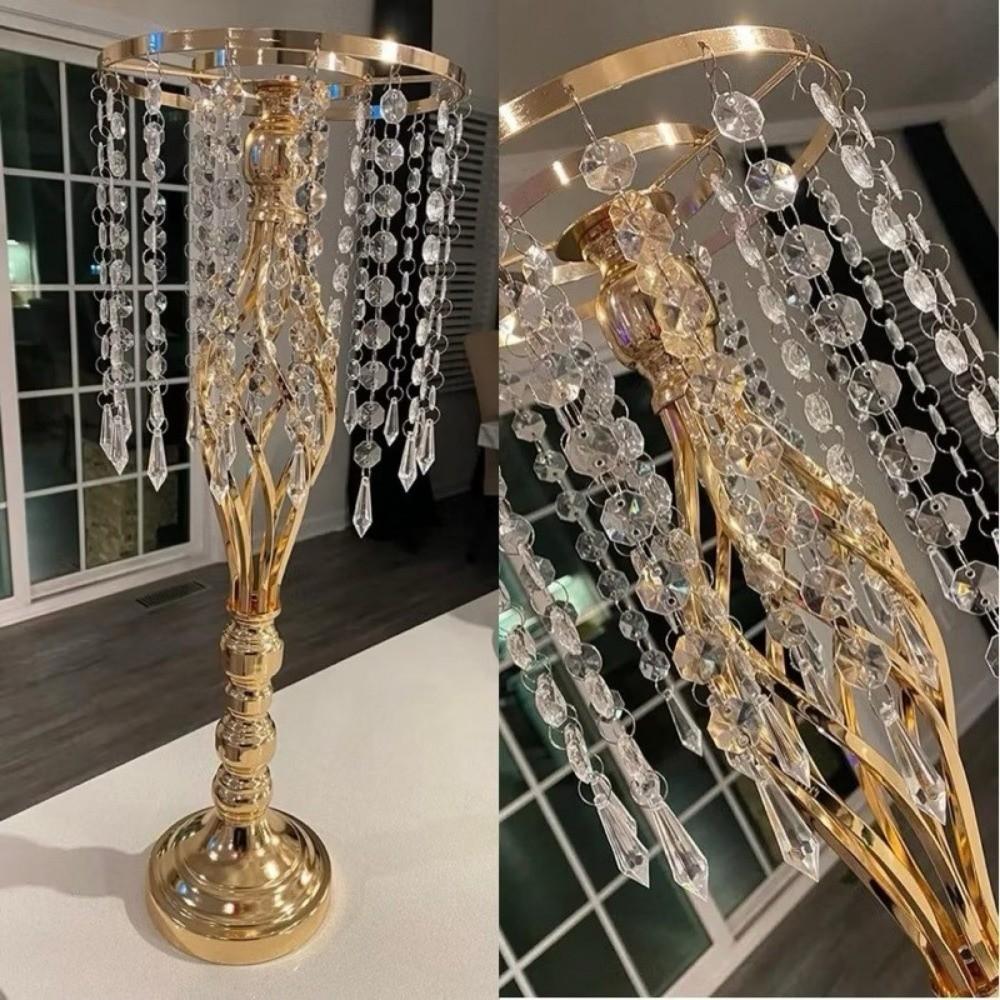 Kristall Kerzenhalter Goldene Dinner Kerzenständer Mode Blumenvase Hochzeitsmittelstück