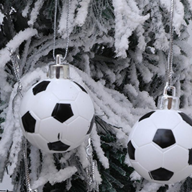 12 Stück Weihnachtsbaumkugeln Fußball Kugel Hängeornament Weihnachtsbaumschmuck für Winterurlaub Party Dekoration