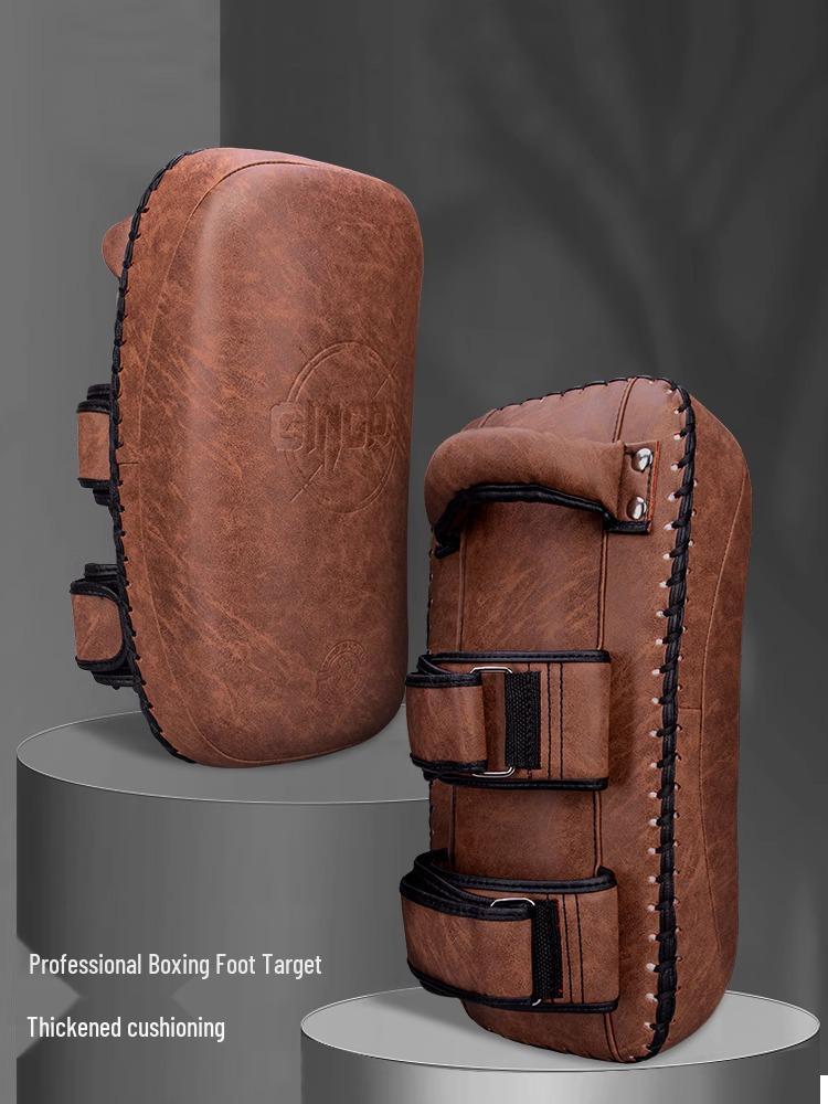 Muay Thai Gebogen Trapkussen - Professioneel Trainingsverdikt Been- & Handkussen voor Boksen & Sanda.