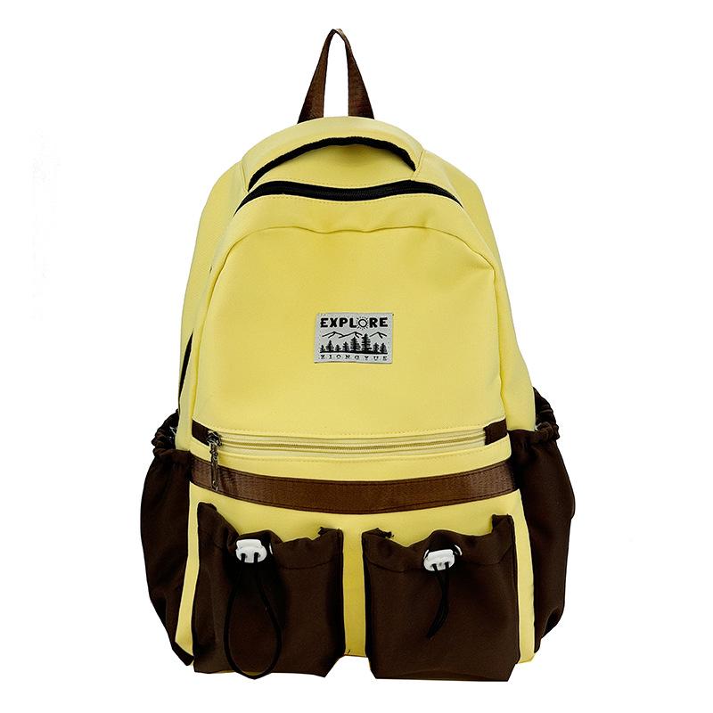 Large Capacity Backpack for Primary and Junior High Students - Durable Color Block Design for Outings, Third and Fourth Grade