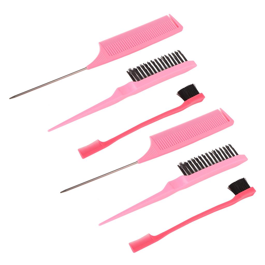 Rat Tail Comb Set Lightweight Styling Portable Multi Purpose Parting Teasing Hair Edge Brush Set