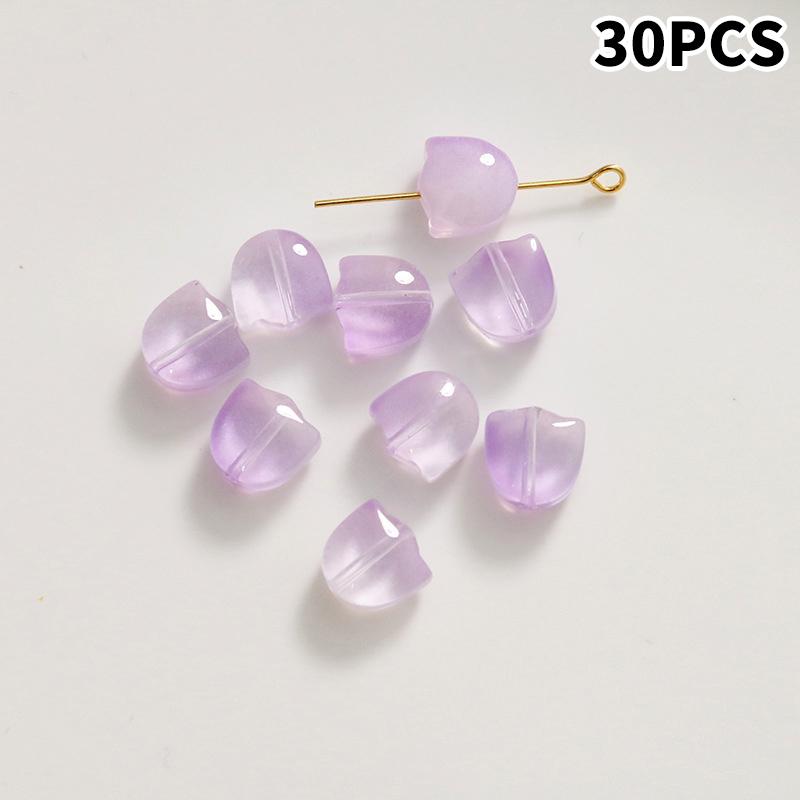 30Pcs Tulips Flower Lampwork Beads Multicolor Glass Flora Beads Multicolor Loose Beads For Diy Bracelets Jewelry Making
