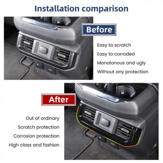 ABS Automotive Rear Air Conditioner Vent Decorative Cover Trim For Ford F150 21+