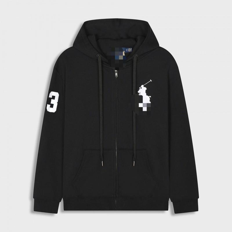 Mens Cotton Hooded Tracksuit Set Embroidered Polo Pony Casual Sweatshirt Pants
