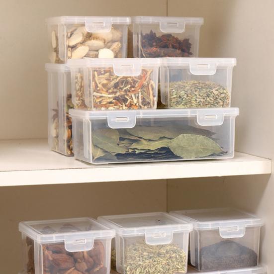 Spices Storage Box Sealed Dust-Proof Transparent Kitchen Food Storage Containers Home Supplies