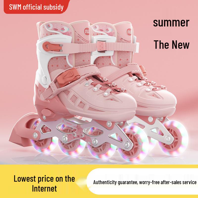 

Sway Swis Professional Beginner Roller Skates for Children and Adults - Single Row with Brake. Large [37-41] 12 to Adult