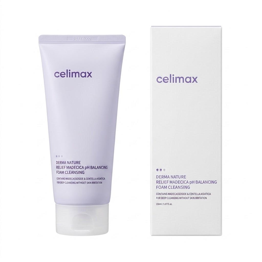 celimax Derma Nature Relief Madecica pH Balancing Cleanser (150ml) – Gentle Low pH Facial Wash for Sensitive Skin