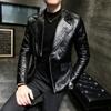 Men Autumn Design Biker Solid Color Casual Snake Leather Jacket Coat PU Leather Jackets Men British Style Men Motorcycle Vintage