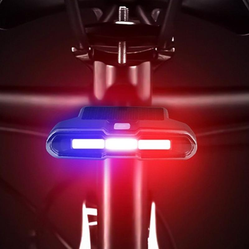 Rechargeable Solar Bike Tail Light Cycling Safety Warning Lamp Tail Light Bicycles Taillight Mountain Bike Accessories