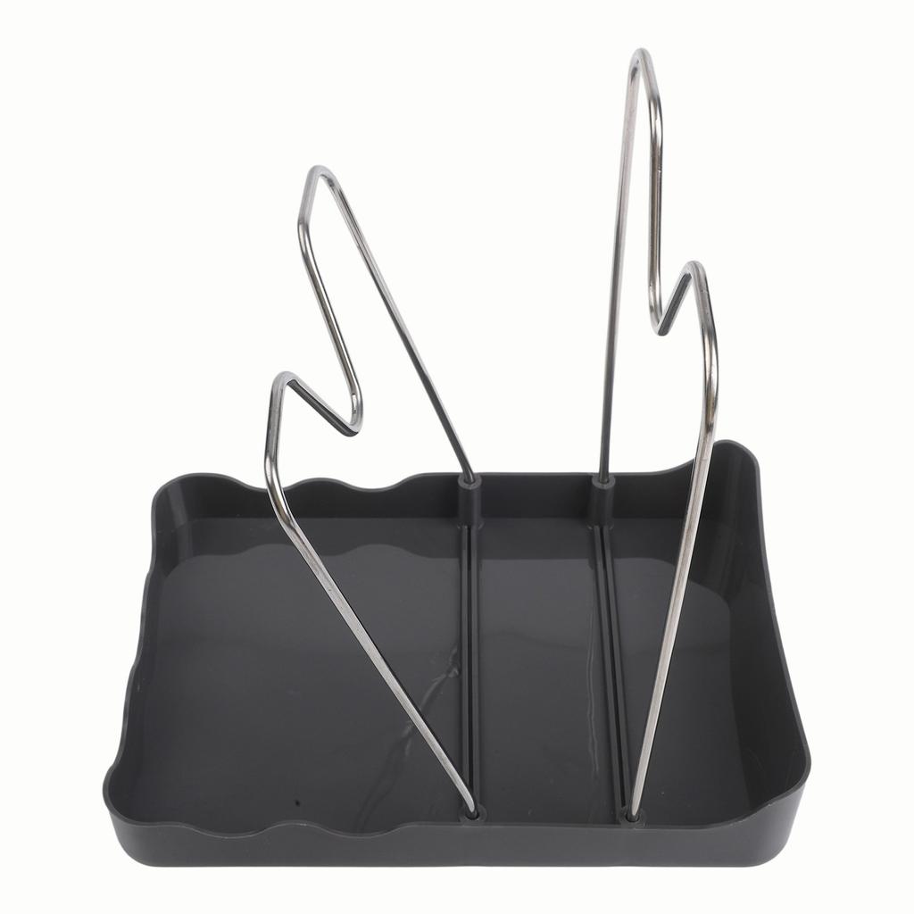 2-in-1 Design Kitchen Organizer Pot Lid Holder Spoon Rest Easy Cleanup