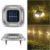 4 PCS Waterproof Garden Light 8 LED Deck Light Warning Light Solar Ground Lights  Walkway