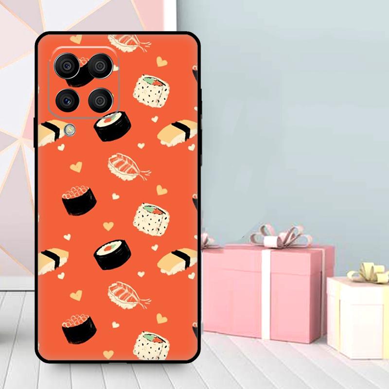 Kawaii Sushi Pattern Case For Samsung Galaxy M35 M56 M12 M06 M32 M52 M55 M15 M11 M13 M14 M16 M36 M31 M53 M34 M54