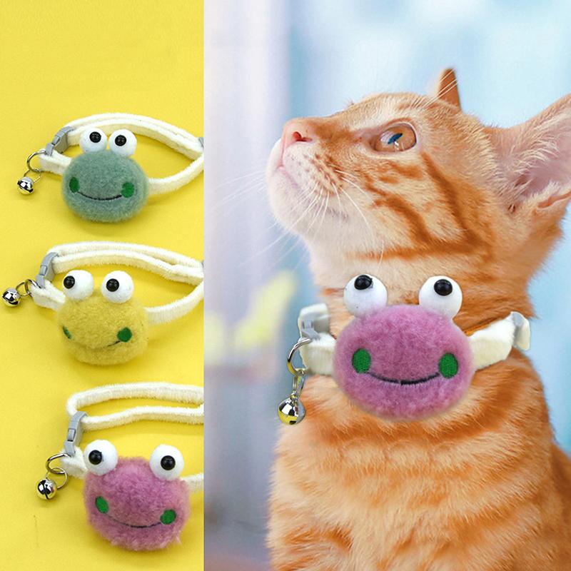 

Pet Cat Frog Collar Adjustable Bell Collar Sell Cute Teddy Cat Necklace Pet Accessories