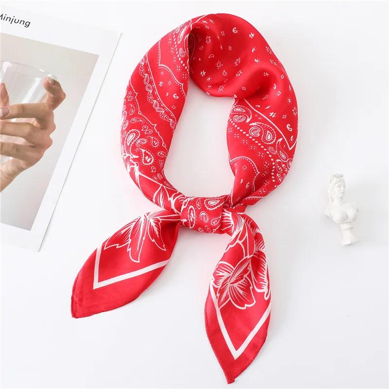 

Fashion Print Silk Hairbands Scarf Women 2025 Spring New Elagant Floral Bandana Neck Kerchief Head Bands Foulard Female Scarfs One Size