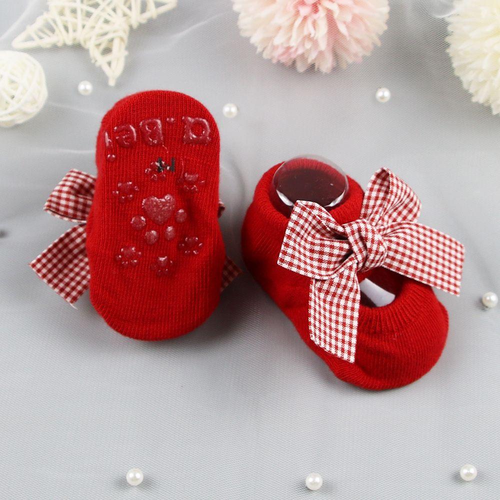 Cotton Infant Anti Slip Socks Socks Headband Set Toddler Floor Socks Newborn Baby Girl Socks