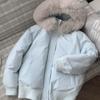 Blue hooded big fur collar down cotton clothes women's design sense niche autumn and winter clothing warm jacket pie overcome