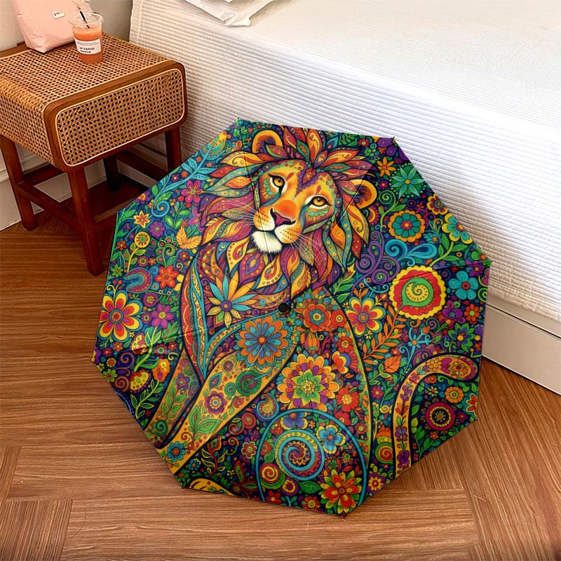 Mandala painting Pattern Pattern New Style Umbrella, 1 Piece Automatic Folding Umbrella, Portable Travel Umbrella, Outdoor Umbrella, Birthday Gift