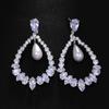 Luxurious Big Water Drop CZ Stone Earrings Sophisticated Women’s Dangle Earrings Accessory with Elegant Water Drop